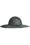 black and silver sinamay hat  - 