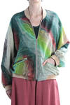 hand dye silk bomber jacket  - 
