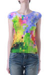 pleated top in multicolor mosaic pattern  - 