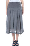 crinkled hips band panelled skirt  - 
