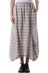 bar striped linen skirt  - 