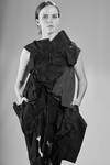long abstract vest in origami-like crushed layers  - 