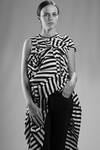 tunic in origami-like crushed jersey layers  - 