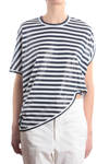 cloudlike shape striped t-shirt  - 