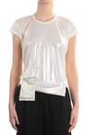 gold foil print polyester jersey t-shirt  - 