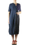 four linen panels wide dress  - 