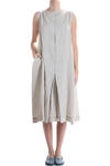 linen dress with box pleats detail  - 