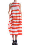 stripes dress in light silk taffeta  - 