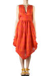 large check linen dress  - 