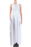 long dress in waved linen gauze  - 