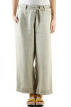 linen canvas wide trousers  - 