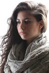 shawl in creased raw linen  - 