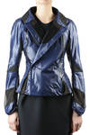short jacket in glossy ripstop with mesh inserts  - 