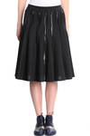 zip details panel wool blend skirt  - 