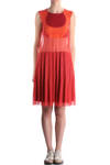 polyester mesh overlay dress  - 