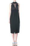 sleek dress with tulle inset  - 