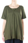 box pleats neck top in cotton jersey  - 