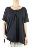 box pleats neck top in cotton jersey  - 