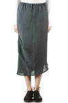 linen and rayon slanted drape skirt  - 