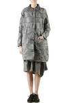 wave pleated organdie wide long jacket  - 