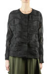 wave pleated organdie wide boxy jacket  - 