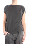 gathered sleeve boxy top  - 