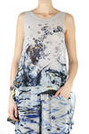tank top in water design printed georgette  - 