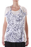 dot jacquard and plain jersey t-shirt  - 