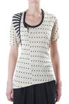 dot jacquard and striped jersey t-shirt  - 