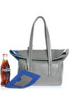 bi-color fold over small tote bag  - 