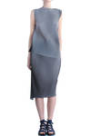 two coloured bias pleated two piece dress  - 