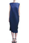 two coloured bias pleated dress  - 