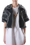 graphic design denim cropped jacket  - 