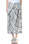 viscose check tulip shape skirt  - 