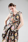 classic waistcoat with shoulder badge in stretch cotton etamine with floral printing on square - VIVIENNE WESTWOOD - Red 
