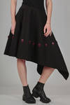 knee-length skirt, asymmetrical, in cotton canvas with buttons in contrasting colour - YOHJI YAMAMOTO 