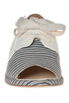 shoes with laces in solid colour cowhide leather and striped cotton canvas - I.N.K.- Italian Natural Kollection Shoes 