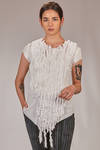 long and slim t-shirt in cotton jersey and cotton and elastane rouches - MARC LE BIHAN 