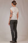 long and slim t-shirt in cotton jersey and cotton and elastane rouches - MARC LE BIHAN 