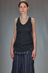 long and slim tank top in raw cut ribbed cotton jersey - MARC LE BIHAN 