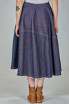longuette flared skirt in cotton denim - FORME D' EXPRESSION 