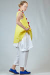 long and wide doubled top in washed cotton poplin and cotton muslin in contrasting color - MARIA CALDERARA 