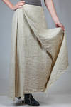 long flared skirt in pinstripe linen - ATELIER SUPPAN 