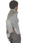 hip length sweater, wide, in ribbed knit of cotton, alpaca and wool - FORME D' EXPRESSION 