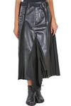 long multi-layered 'sculpture' skirt in polyurethane imitation leather and polyester plissé - JUNYA WATANABE 