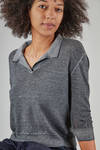 relaxed hip-length polo shirt in organic cotton and linen - MJ WATSON 