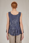 wide hip-length top in washed linen crepe - RICORRROBE 