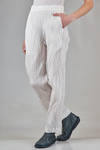 pantalone lungo e dritto in froissé di cotone e nylon - SHU MORIYAMA 