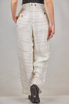 wide trousers in tubular linen, cotton and viscose canvas gauze - ARCHIVIO J. M. RIBOT 