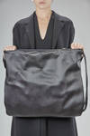 large sack bag in coated cowhide leather - AMINE 